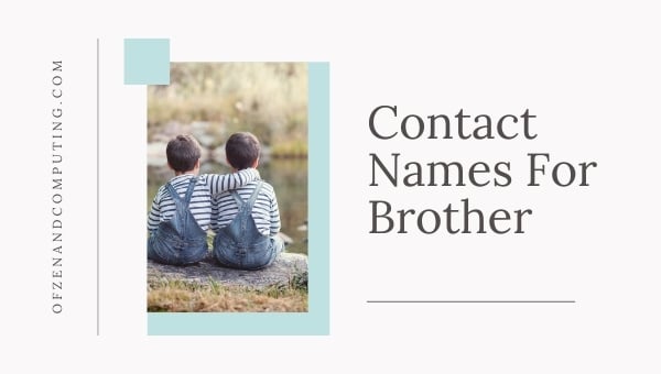 Contact Names For Brother (2024)