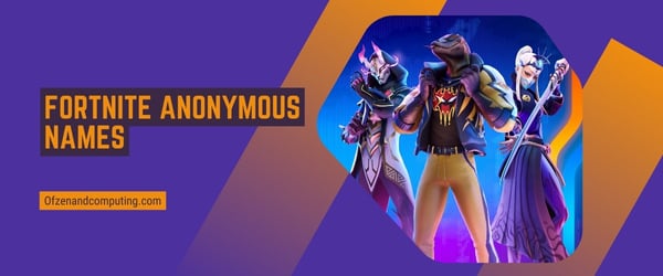 Noms anonymes Fortnite 2024 (Noms d'utilisateur)