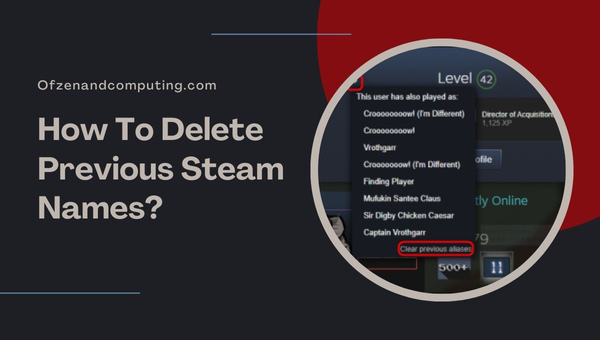 Comment supprimer les anciens noms Steam ?