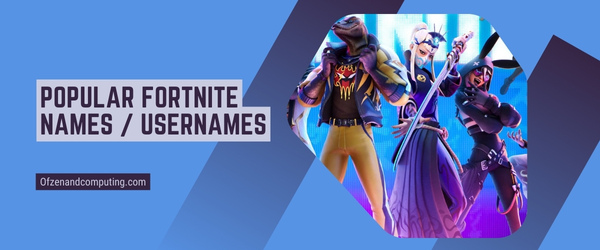 Beliebte Fortnite-Namen/Benutzernamen (2024)