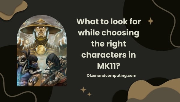 Worauf ist bei der Auswahl der richtigen Charaktere in MK11 zu achten?