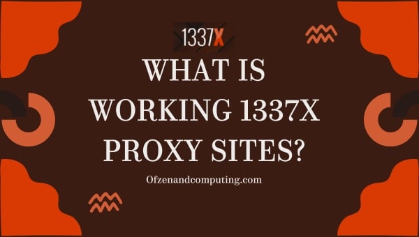 What is Working 1337x Proxy Sites?